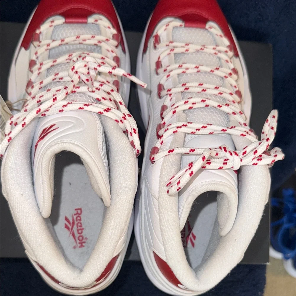 Reebok Question Red White High-Top Sneakers - Picture 5 of 10